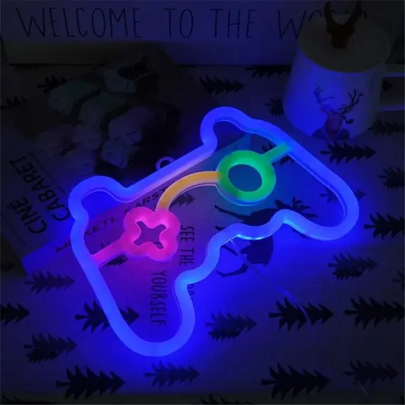 1PC USB LED Game Console Neon Light, Game Controller Night Light, Suitable for Game Rooms, Parties, and Wall Decoration