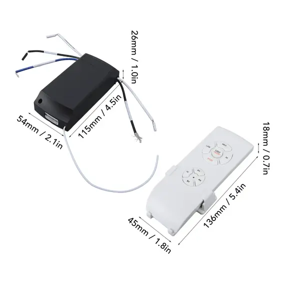 85‑240V Ceiling Fan Light Remote Control Kit Universal Remote Control Replacement For Home Long Distance Ceiling Fan Controls