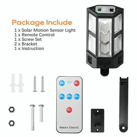 Powerful LED Solar Outdoor Led Courtyard Wall Lamp Rechargeable Human Body Induction Garden Terrace Garage Door Street Lighting