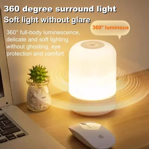 Bedside Led Night Lights Dimmable USB Powered Charging 3 Color Desktop Lamps Bedroom Bedside Decor Touch Reading Led Table Lamps