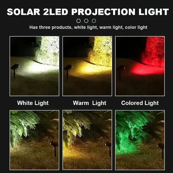 2/9LEDs RGB Solar Light Outdoors Landscape Spotlights Color Changing 2 In 1 Wireless Waterproof Solar Wall Lamp Patio Garden