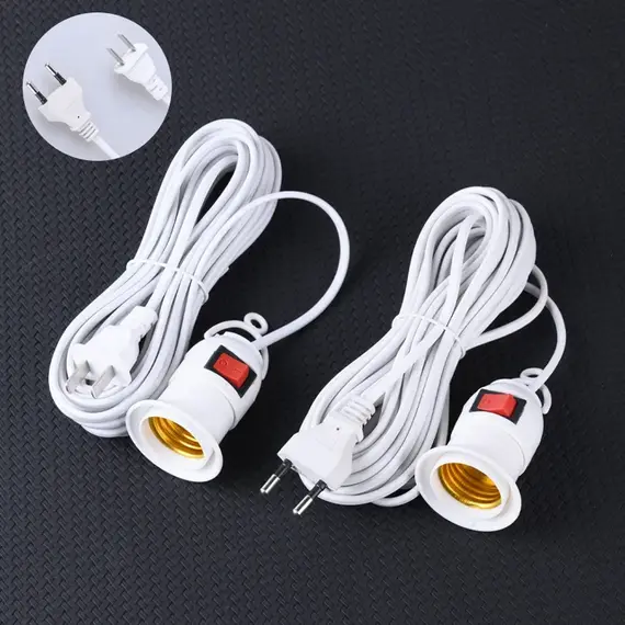 1/5PCS 2.3M E27 Hanging Indoor Plants Light Holder Garden Lampholder Cable EU /US with On/Off Switch Lamp Holder for Desk Light