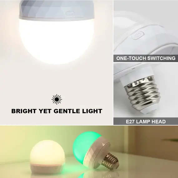 RGB LED Light Bulb USB 5V Charging Smart Remote Control Dimmable For Bedroom Bedside Living Room Bar LED Lighting Fixtures
