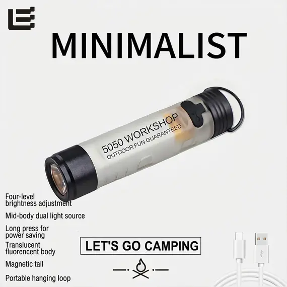 Mini Pocket Outdoor LED Flashlight USB Rechargeable Torch Keychain Clip Cap Light Long Endurance Emergency Hiking Camping