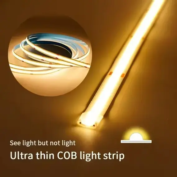5V COB LED Strip Light Self-adhesive USB Flexible LED Tape with Switch High Density Linear Lighting for Kitchen Cabinet Bedroom