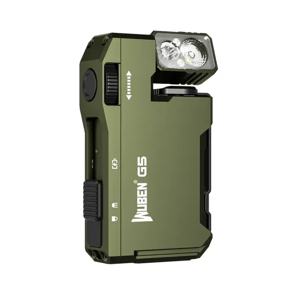 WUBEN G5 EDC Flashlight 400Lumens RGB&White Type-C Rechargeable Pocket-Sized Brilliance Keychain Light Bulit-in Battery-Green