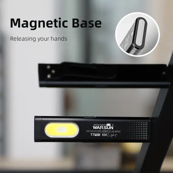 Warsun T7 LED Keychain Flashlight USB-C Rechargeable 600Lm Portable Mini Torch Light with Magnet Pocket Lantern Flood Work Light