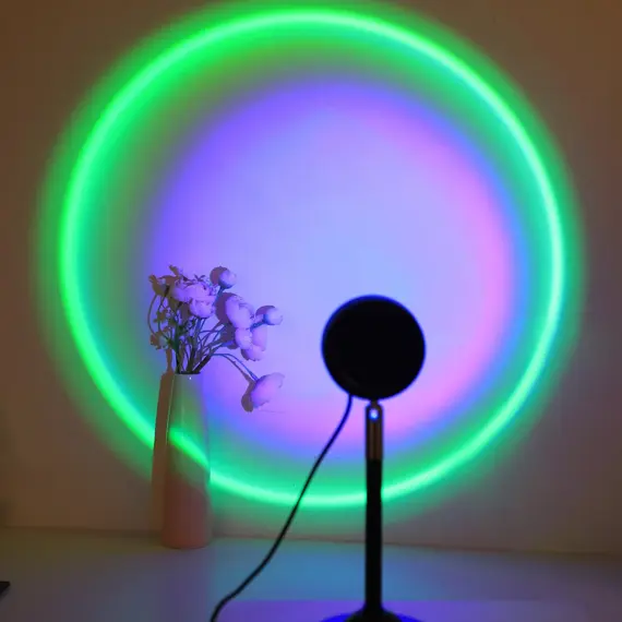 1pc 16 Color LED Sunset Projection Light, Remote Control, USB Power Supply, Bedroom, Party, Decorative Night Light
