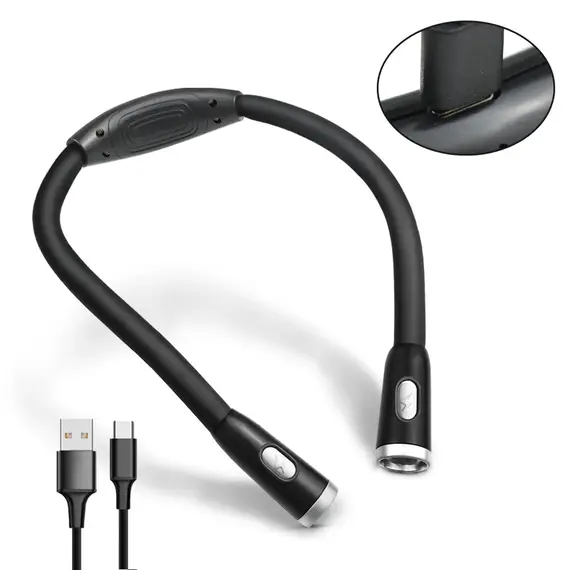 LED Neck Hanging Reading Light USB Rechargeable / AAA Eye Protection Book Light for Night Reading Running Knitting Maintenance
