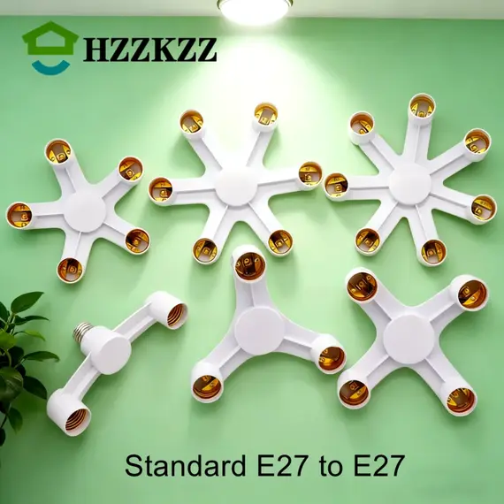 Various E27 Socket Splitter E27 To E27 LED Bulb Lamp Holder 2in1/3in1/4in1/5in1/6in1 LED Lamp Socket Light Bulb Adapter Holder
