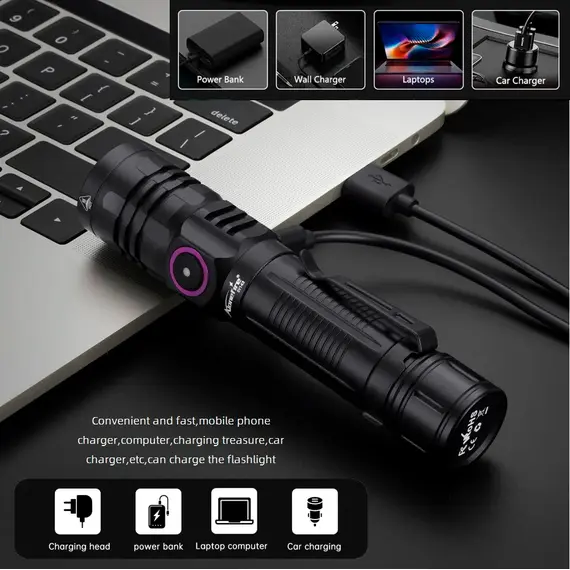 3x365nm/395nm UV LED Flashlight High Power Blacklight USB Rechargeable CatDog Pet Stain Tinea UV Glue Curing Scorpion Lamp Torch