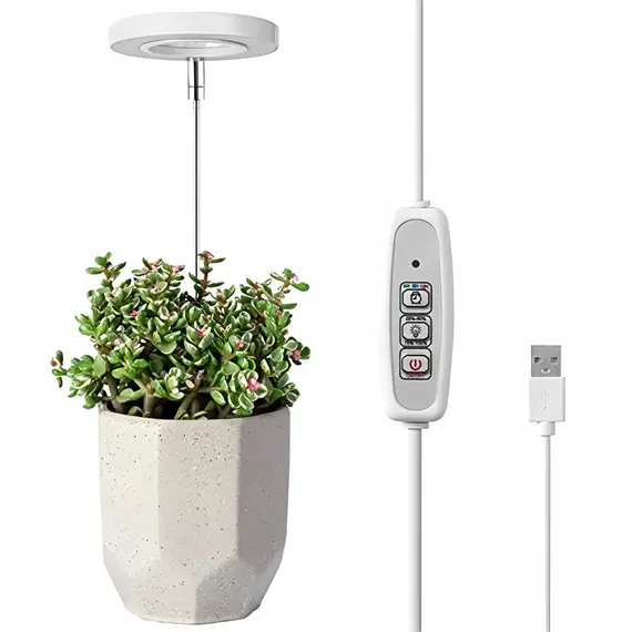 Plant Grow Light,LED Growing Light Full Spectrum for Indoor Plants,Height Adjustable, Automatic Timer,Idea for Small Plant Light
