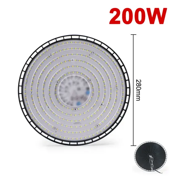Super Bright LED 100W 150W 200W UFO High Bay Light AC175-265V Aluminum Case Cold Light Lighting Lamp