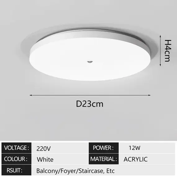 LED Ceiling Light with Motion Sensor Human Infrared Sensing Light Staircase Garage Corridor Warehouse Indoor Lighting Fixtures
