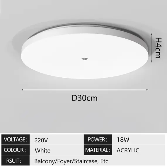 LED Ceiling Light with Motion Sensor Human Infrared Sensing Light Staircase Garage Corridor Warehouse Indoor Lighting Fixtures