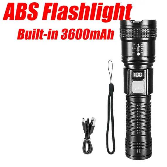 850000000LM Most Powerful LED Flashlights Ultra Bright Long Range 5000M Torch Light Zoomable Portable Lamp With Bracket Light