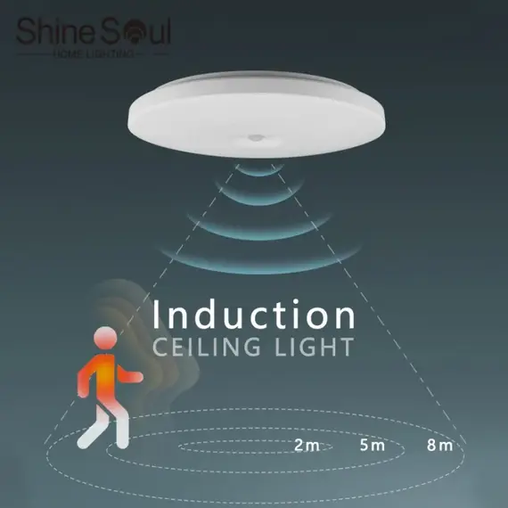 LED Ceiling Light with Motion Sensor Human Infrared Sensing Light Staircase Garage Corridor Warehouse Indoor Lighting Fixtures