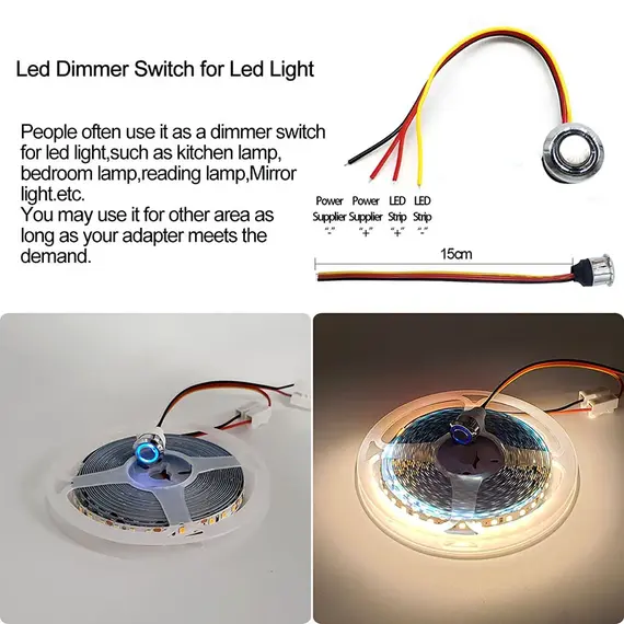 1/2pcs Led Dimmer 12v Touch Switches For LED Strip Light Stepless Dimmable Brightness Controller DC 5V -24V Light Dimmer Control