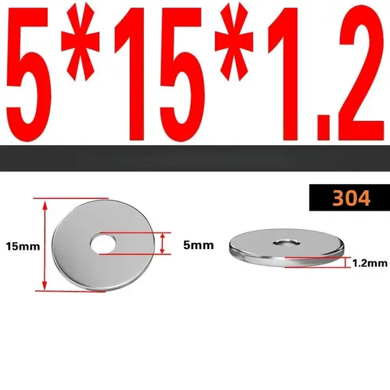 A2-70 304 SS Big Large Flat Washers M3 M4 M5 M6 M8 M10 M12 Metric Oversized Wide Plain Washers Spacers Heavy Duty Gaskets