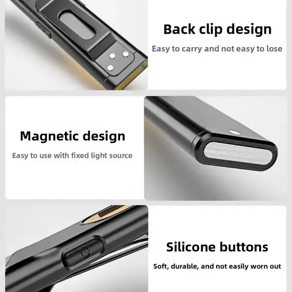 Emergency Portable Rechargeable Mini LED Keychain Flashlight 800LM Magnetic Pocket Torch Light for Work, Camping, Car Use