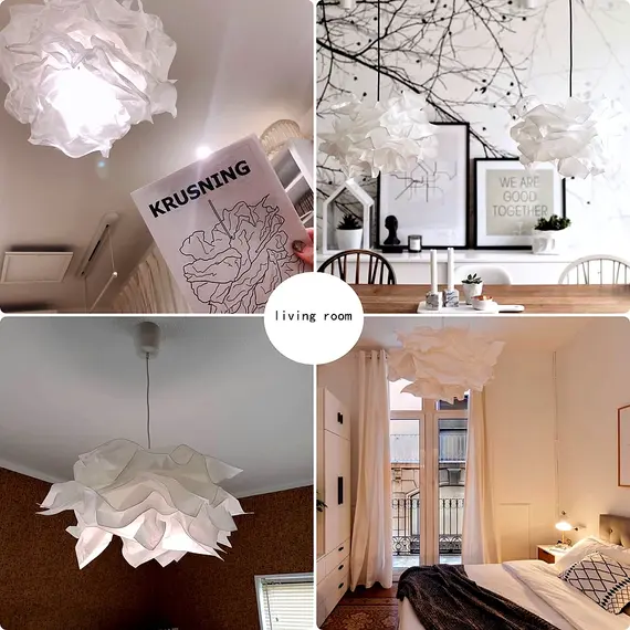 42x42/60x40/85x54cm Art DIY Cloud Lamp Shade Flower Light Ceiling Lampshade Decor Chandelier Pendant Living Room Bedroom Bar Use