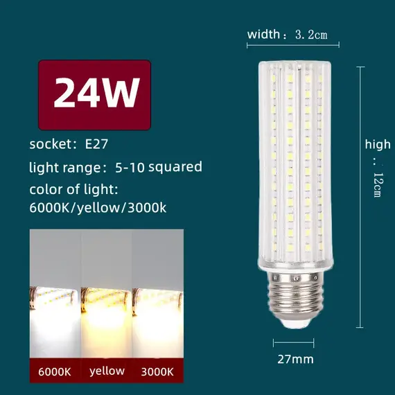 E27 LED Corn Bulb AC85-265V E14 LED Light 10W 20W 24W Living Room Bedroom Decorative Lighting 220V Bulb Home Light Supplies 110V