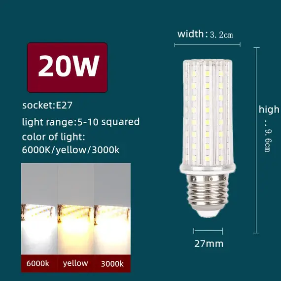 E27 LED Corn Bulb AC85-265V E14 LED Light 10W 20W 24W Living Room Bedroom Decorative Lighting 220V Bulb Home Light Supplies 110V