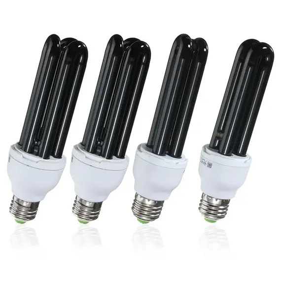 15W 20W 30W 40W E27 UV Light Bulb AC220V  Straight Low Energy Ultraviolet Fluorescent Black Light CFL Violet  Detection Lamp