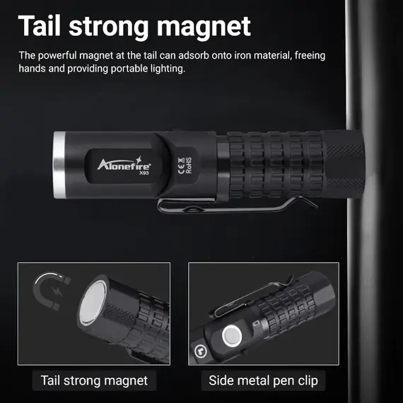 Magnetic P8 Led Flashlight 90° Twist Swivel Head Super Bright Camping Lamp Outdoors Working Hiking Emergency EDC Tactical Torch