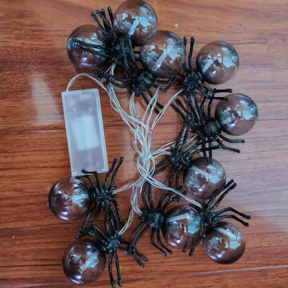 10LED Spider String Lights Halloween Decorations Battery Powered Fairy Lights for Party Haunted House Indoor Outdoor