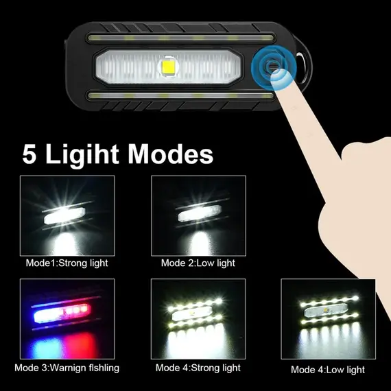 New Rechargeable Shoulder Worklight LED Red Blue Flashlight Vest with Clamp USB Charging Lantern Flashlight Running Outdoor