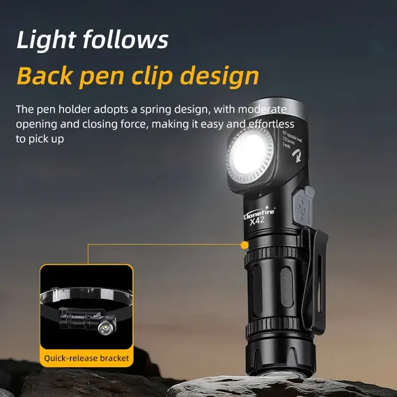 2-in-1 Led Flashlight 90°Twist Swivel Headlamp Super Bright Camping Lamp Outdoor Working Hiking Emergency Headlight Magnet Torch