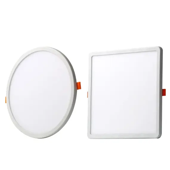 AC 85-265V Ultra Thin Round/Square LED Panel Light 6W 8W 15W 20W Aluminum Ceiling Recessed Downlight open hole adjustable White