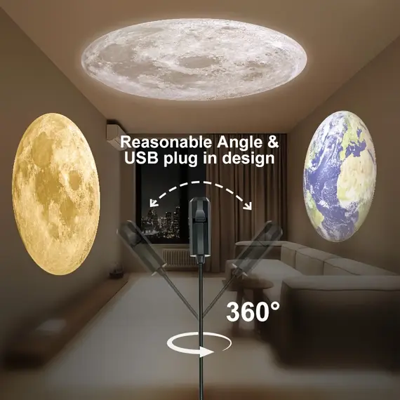 1/3/6/10 Projection Patterns LED Planet Projector Light  Rotates 360 Degrees Earth,Mercury,Mars Saturn for Gift,Room Decoration