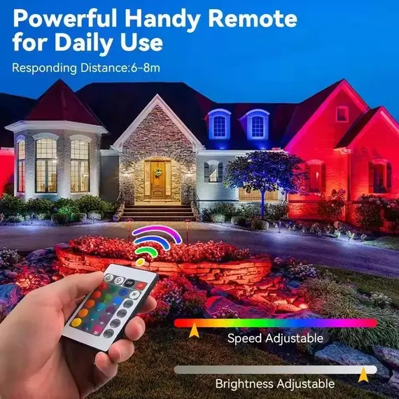RGB LED Floodlight Outdoor Lighting 220V IP66 Waterproof Multicolor Spotlight Lamps Landscape Lighting 30W 50W 100W with Remote