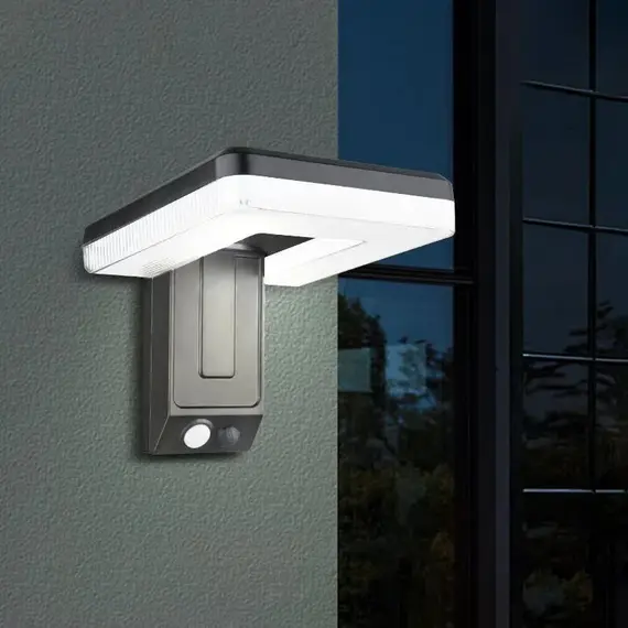 Solar Wall Light with 120° Foldable Head, Remote Infrared Sensing 3 Lighting Modes IP65 Waterproof Efficient Solar Panel