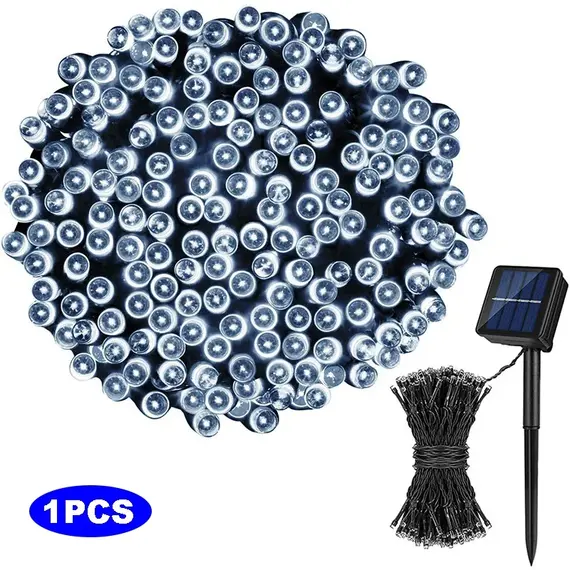 1/2pcs Solar String Lights 100 LED Waterproof 8 Lighting Modes for Courtyard Garden Tree Party Christmas Halloween Decorations