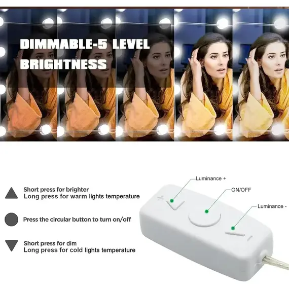 LED Detachable Bulbs Professional Makeup Mirror Lamp USB Power Cosmetic Mirror Light Hollywood Dressing Table Vanity Lights