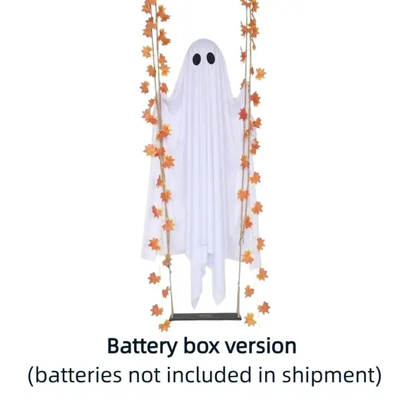 LED Light Up Halloween Maple Leaf Ghost Swing Decorate Simulation Remote Control Halloween Decorations Outdoor