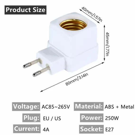 2~1PCS E27 EU/US/AU Plug LED Light Lamp Bulbs Socket Base Holder  Edison Light Bulb Adapter ON/OFF Switch Lighting Accessories