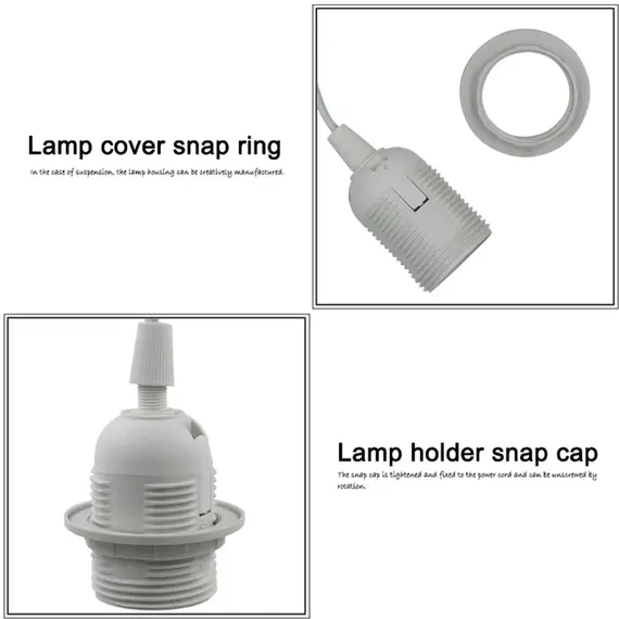 EU/US Plug 1.8m Power Cord Cables E27 Full Teeth Lamp Base Holder With Switch Wire For Pendant Fixture Hang Lamp