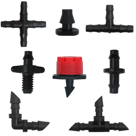 50pcs Barbed Connectors Irrigation Fittings Drip Irrigation Barbed Connectors 4/7mm Tubing Fittings for Flower Pot Garden Lawn 5