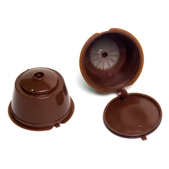 3Pcs Fit For Dolce Gusto Coffee Filter Cup Reusable Coffee Capsule Filters With Spoon Brush