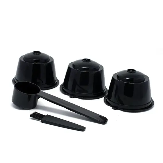 3Pcs Fit For Dolce Gusto Coffee Filter Cup Reusable Coffee Capsule Filters With Spoon Brush
