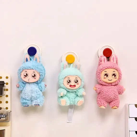 Colorful Strong Suction Cup Hook, No Punching Bathroom Kitchen Hook - Movable, Suitable for Keys, Towels, Bags, Dolls