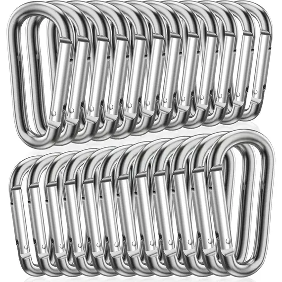 100Pcs New Aluminum Alloy Carabiner Outdoor Spring Snap Clip Water Bottle Hooks Keychain Climbing Camping Hiking Quickdraws Tool