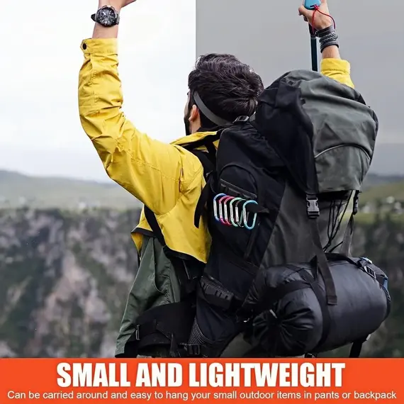 100Pcs New Aluminum Alloy Carabiner Outdoor Spring Snap Clip Water Bottle Hooks Keychain Climbing Camping Hiking Quickdraws Tool