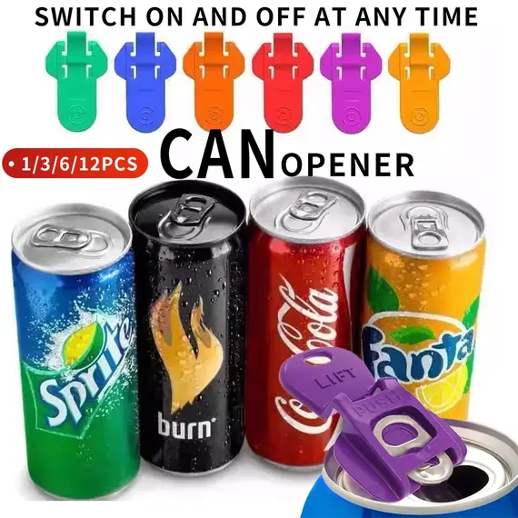1/3/6/12pcs Multi Colored Beverage Can Opener and Protective Lid - Always on and off - Suitable for Parties, barbecu, and beach