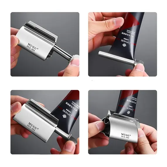 1pc Home Toothpaste Squeezer Stainless Steel Toothpaste Dispenser Simple and Practical Puts an end to Waste Bathroom Accessories