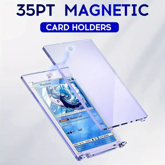 1-20 Magnetic Card Holder 35pt One Touch Card Holder U-V Protectors Hard Plastic for Trading Cards Magnet Baseball Cards Holder
